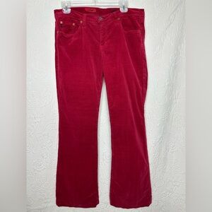 AG Adriano Goldschmied 31R The Angel Cranberry Red Corduroy Bootcut Pants